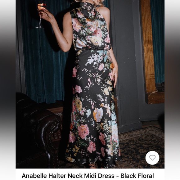 Petal & Pup black floral satin dress, size Large. OR BEST OFFER - Picture 4 of 4